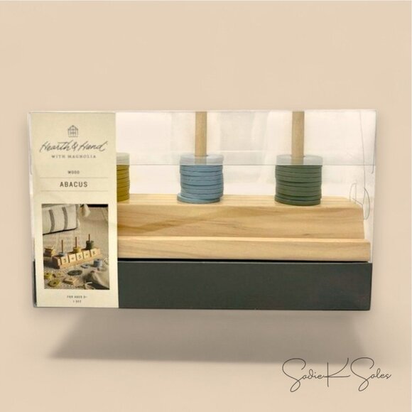 56pc Addition/Subtraction Set Wood Abacus Math Toy - Hearth & Hand Magnolia - Picture 4 of 4